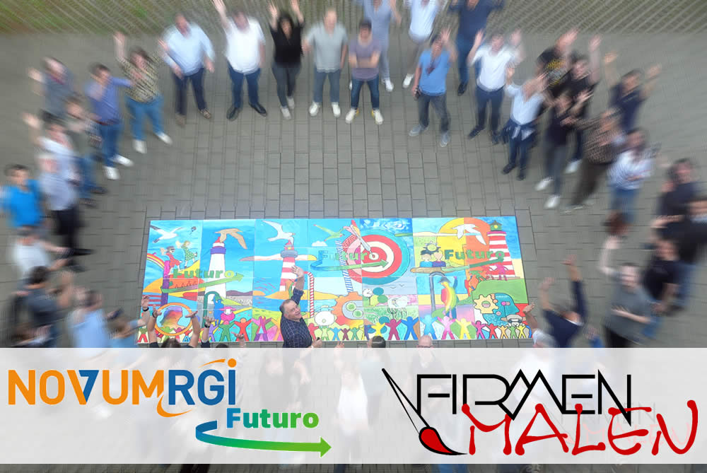 FIRMEN MALEN - kreatives und künstlerisches Teambuilding mit einem Projektteam von NOVUM-RGI und der Itzehoer-Versicherung in Nürnberg